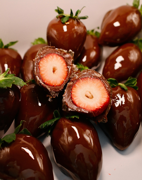 Morango do amor cortado